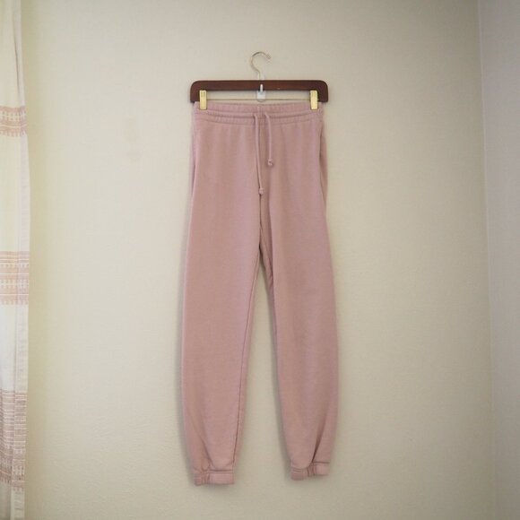 TNA SET Airy AF Fleece Aritzia Pink Matching 2 Piece Sweatshirt Sweatpant - Picture 4 of 8